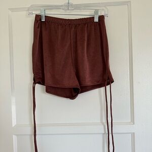 Zara brown satin shorts
